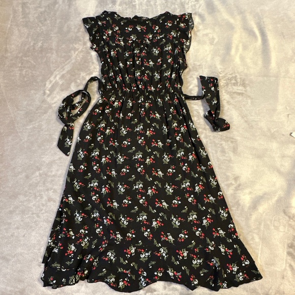 Ditsy Floral Midi Dress XS Prairie Boho Suzy Shier Cottagecore Dark Romantic - Picture 6 of 8
